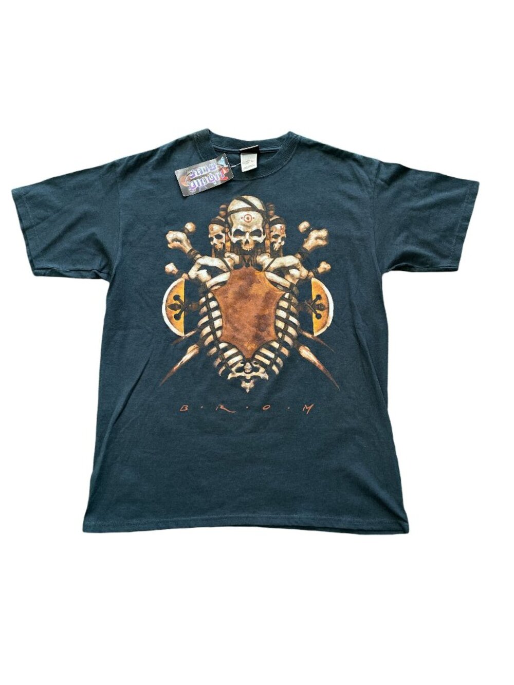 Vintage Liquid Blue Brom Black T-Shirt - Size Large